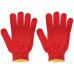 Перчатки вязаные утепленные красные х/б с ПВХ